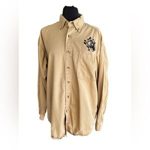 Sierra Pacific Women's Size Medium Denim Shirt Bear Paw Embroidered EUC Vintage